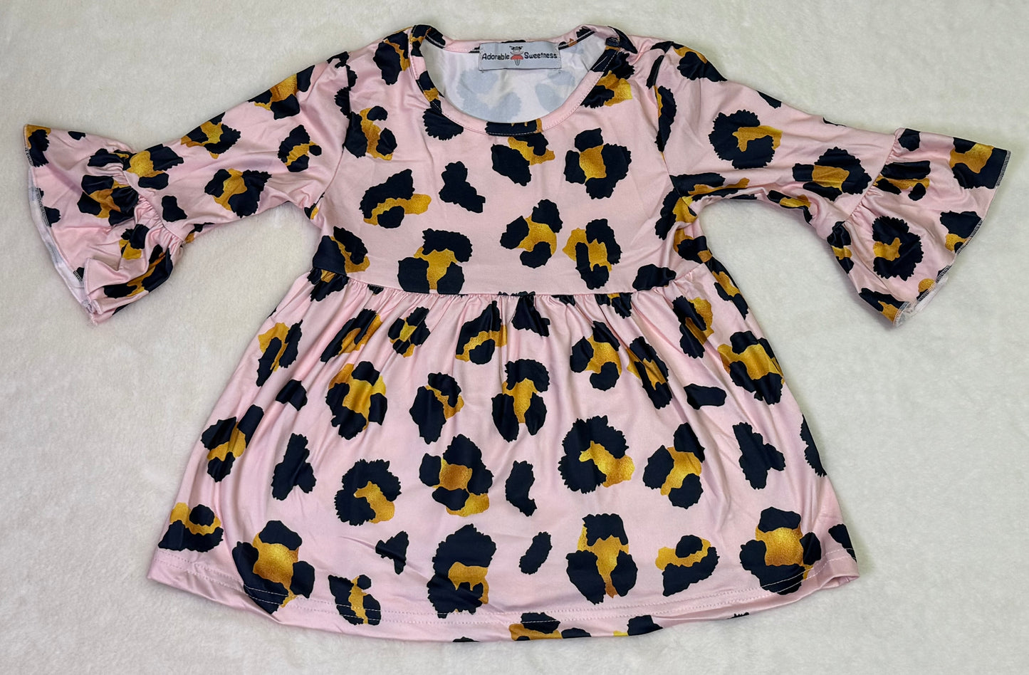 Pink Leopard Ruffle Shirt Blouse
