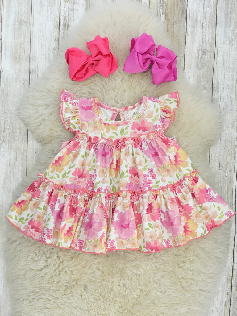 Pink Peony Tiered Ruffle Tunic