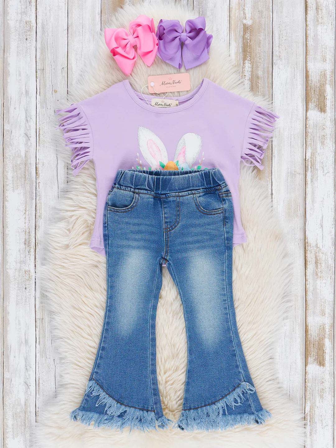 Purple Fringe Bunny Garden Outfit With Fringe