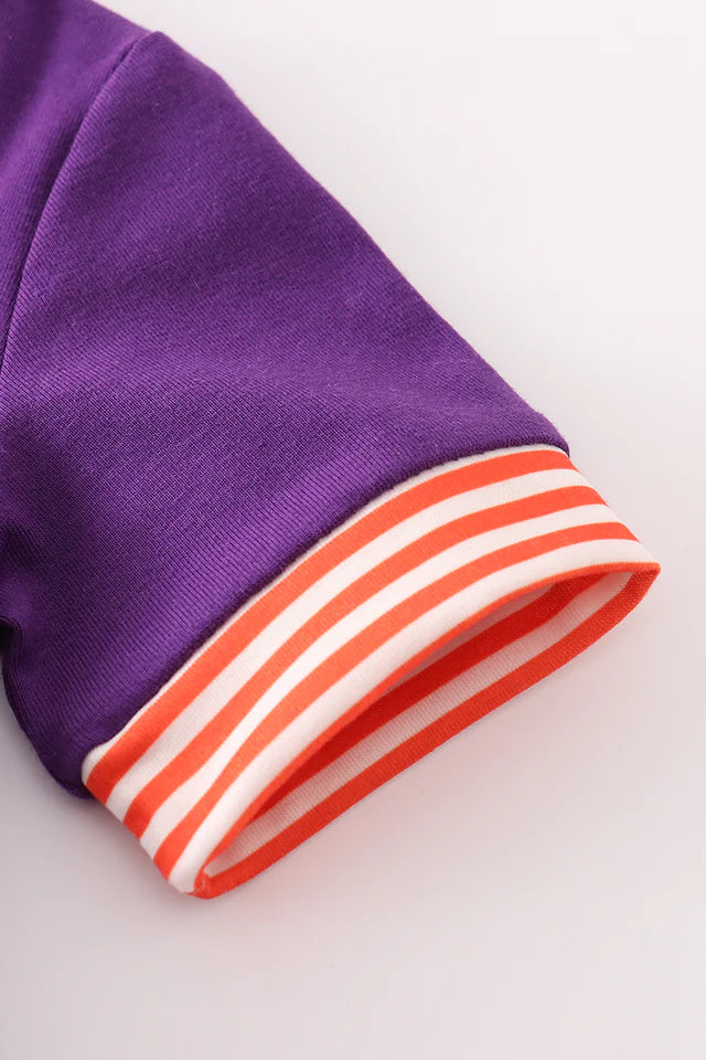 Purple I Love Clemson Applique Bubble
