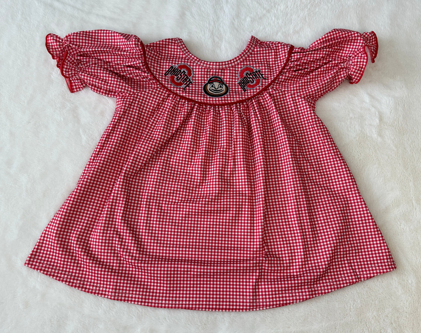 Red Ohio Embroidery Girl Set