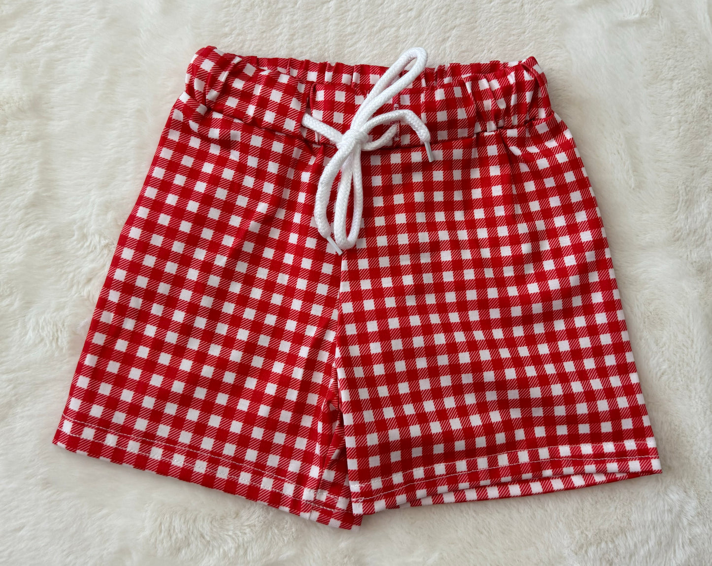 Red Plaid Lobster Applique Boy Set