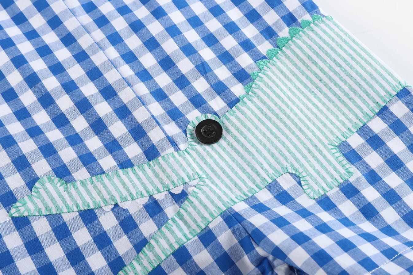 Royal Blue and Green Alligator Shortall