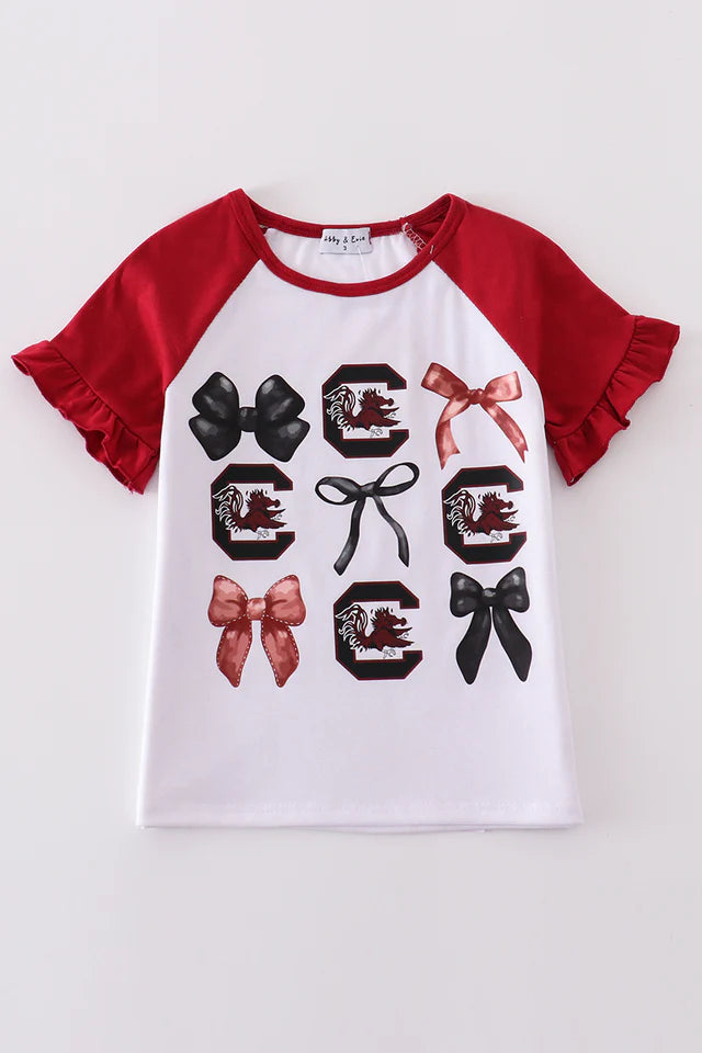 South Carolina Bow Girl Top
