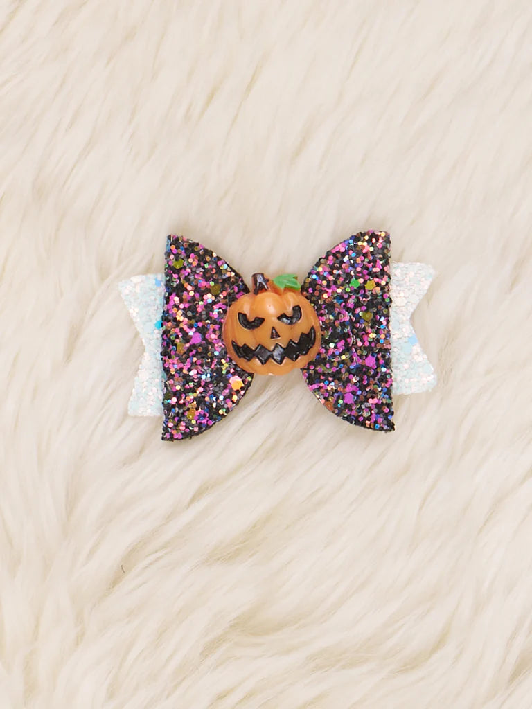 Sparkle Halloween Bows - Pumpkin