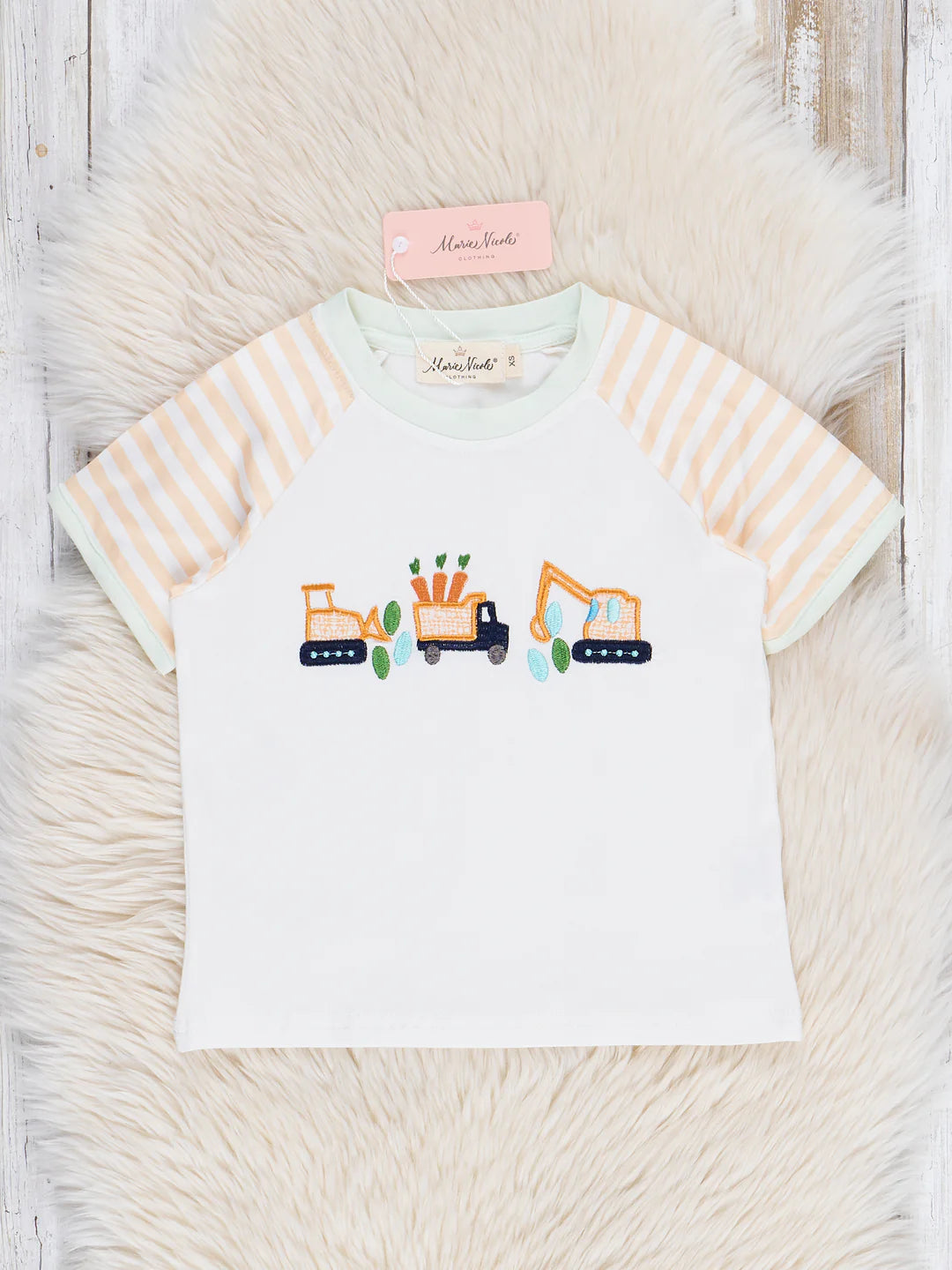 Striped Easter Construction Raglan Shirt