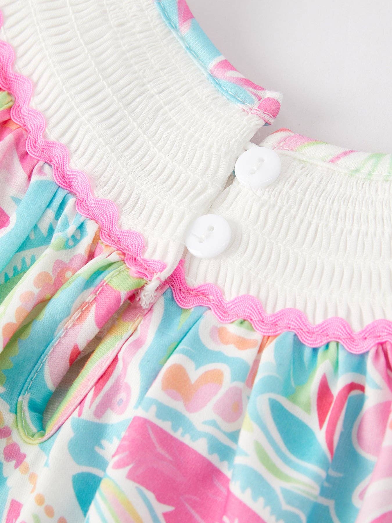 Easter Cross Smocked Embroidered Girl Romper
