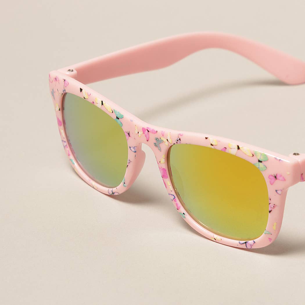 Kids Colorful Butterfly Pattern Sunglasses