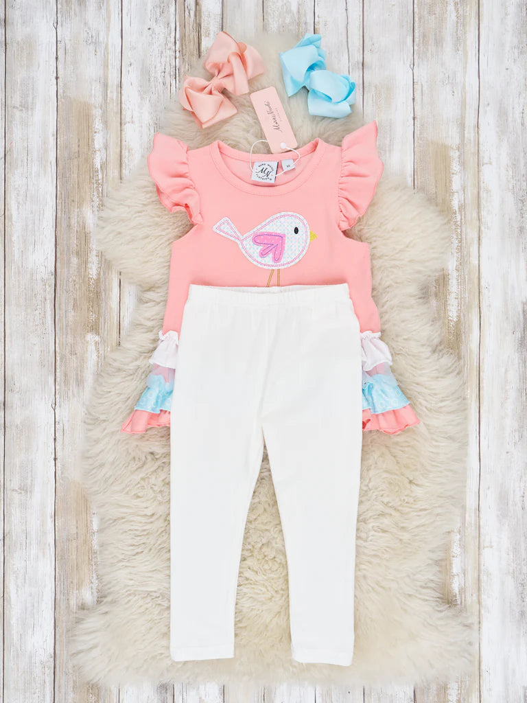 Pink Bird Ruffle Outfit