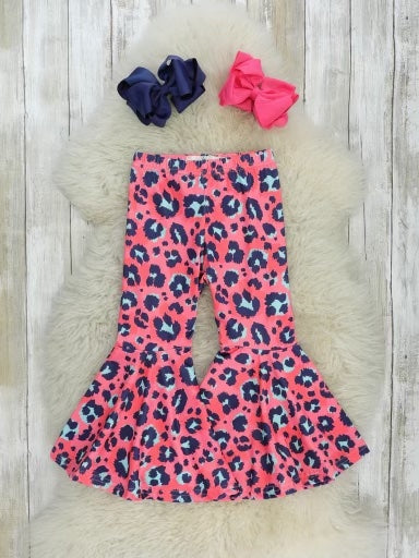 Pink Leopard Bell Bottoms