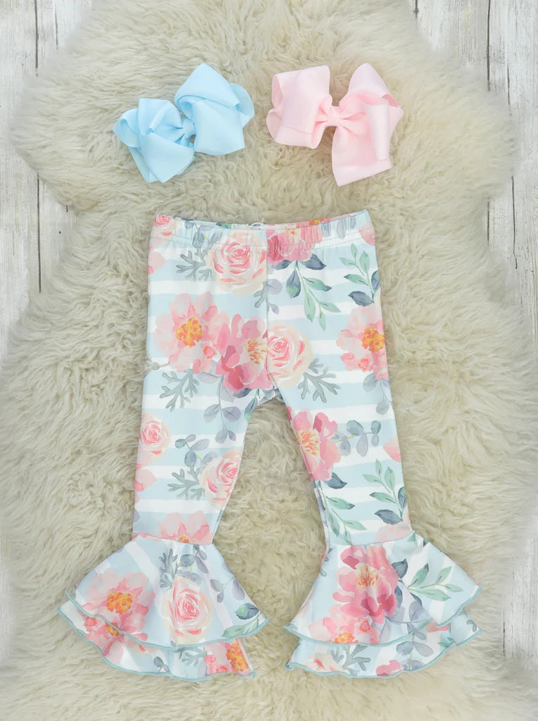 Pink Rose Tiered Bell Bottoms
