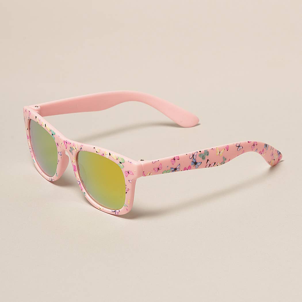 Kids Colorful Butterfly Pattern Sunglasses