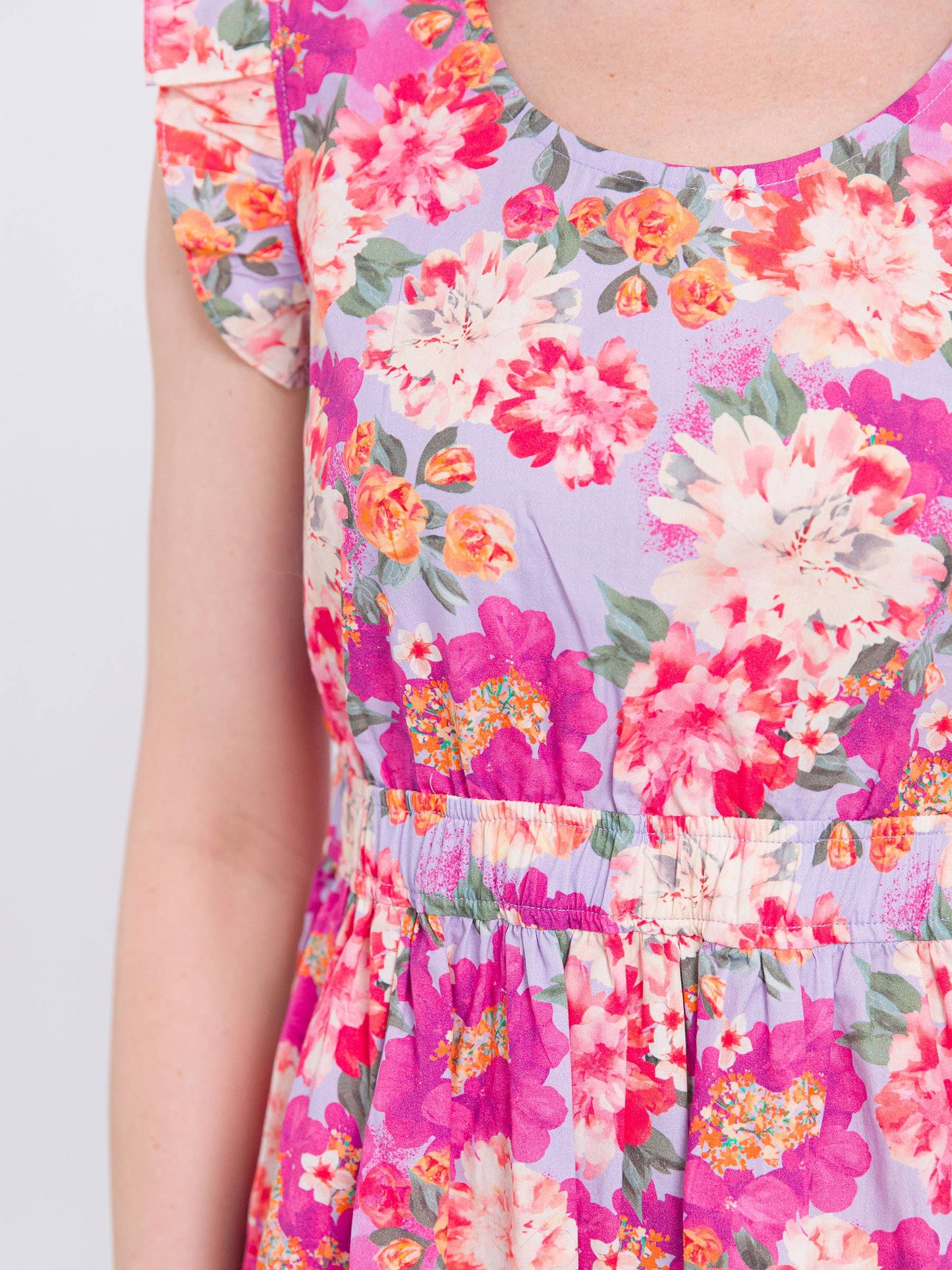 Women's Lavender Valley Tiered Midi Dress