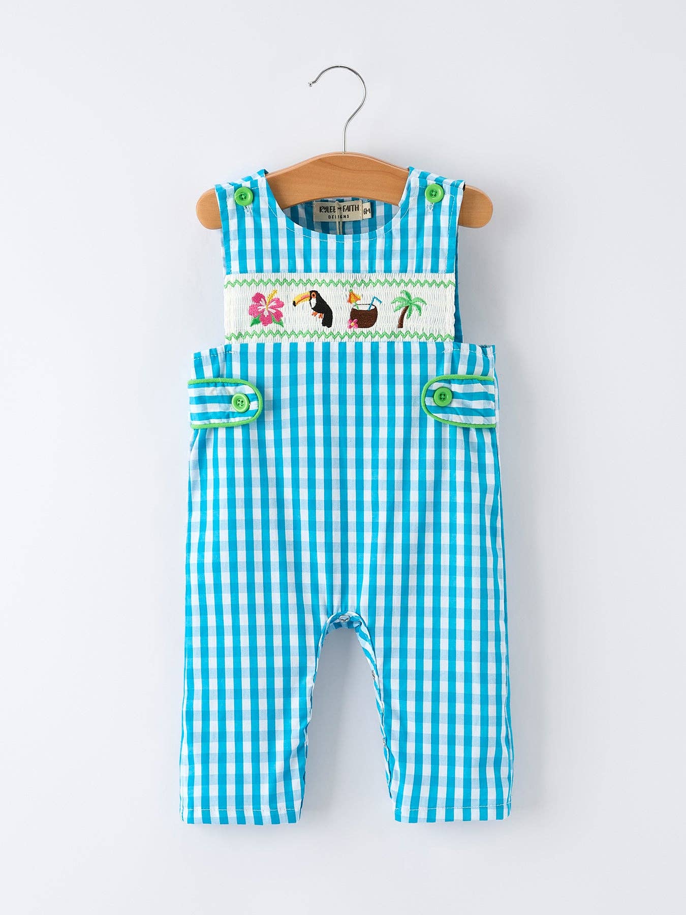 Tropical Embroidered Baby Boys Romper