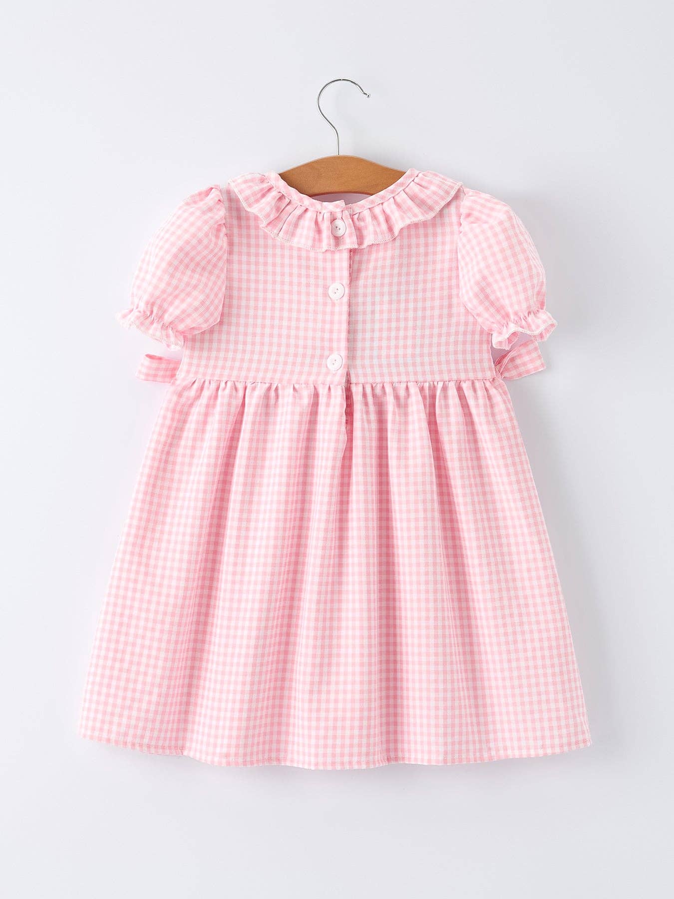 Girls Crocodile Embroidered Smocked Dress