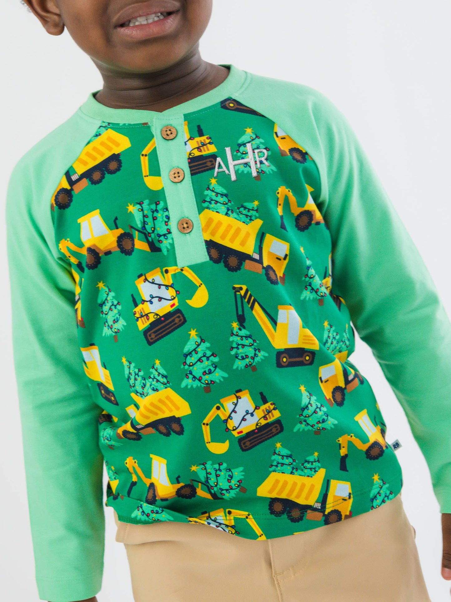 Boys Holiday Haul Long Sleeve Raglan Henley Tee