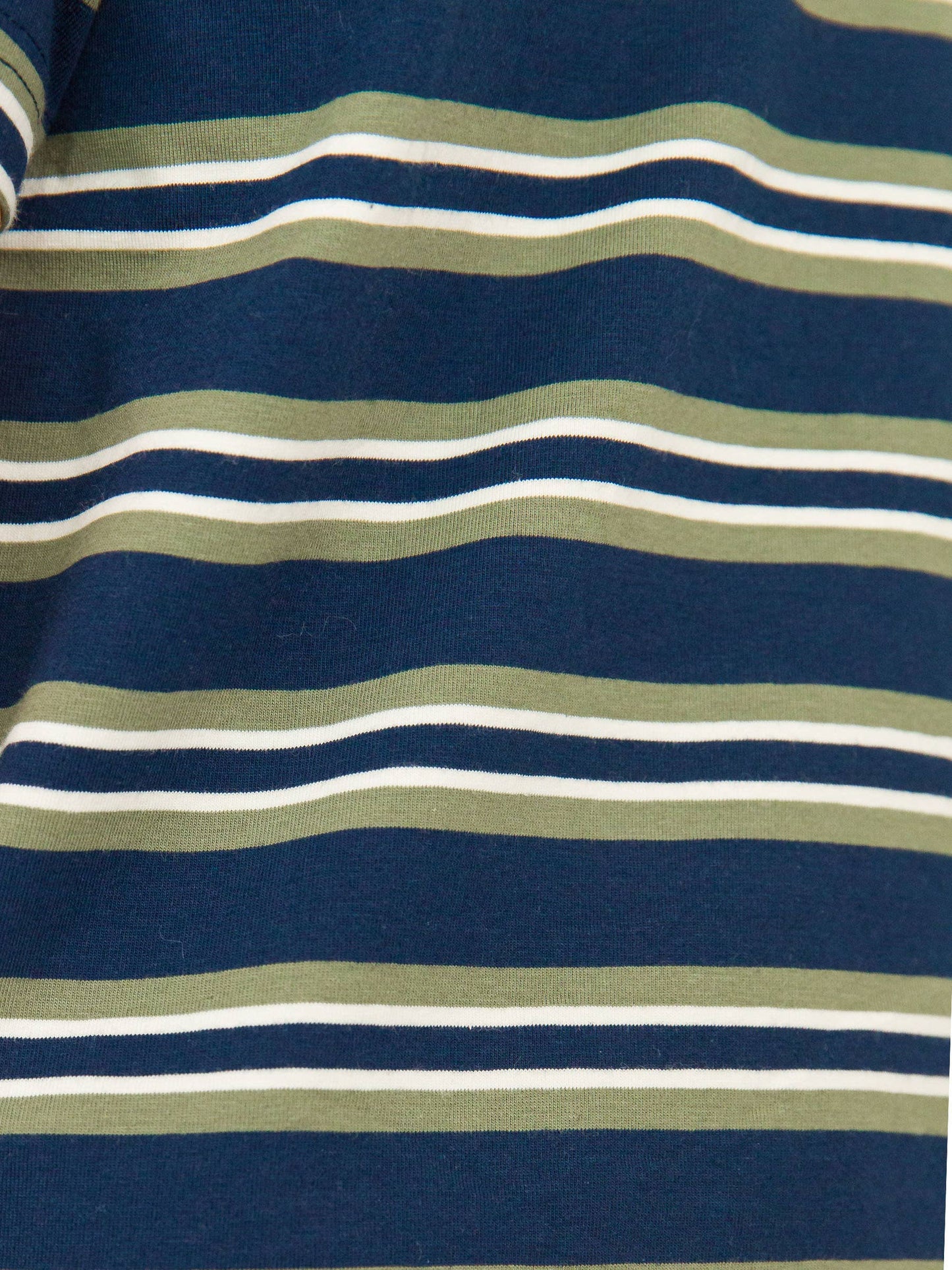 Boys Dark Navy & Olive Stripe Knit Long Sleeve Henley Tee