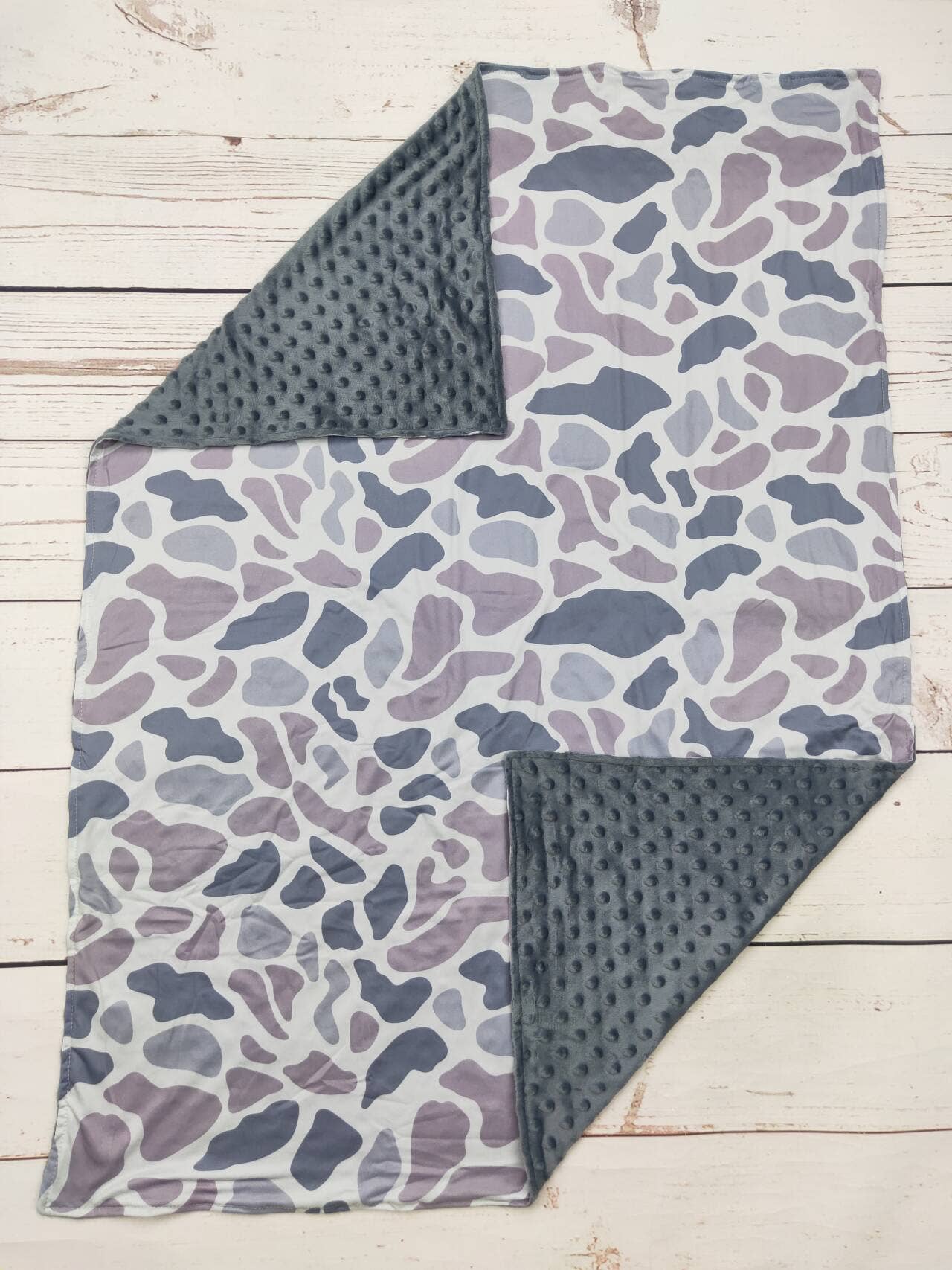 Gray Camouflauge Print Blanket