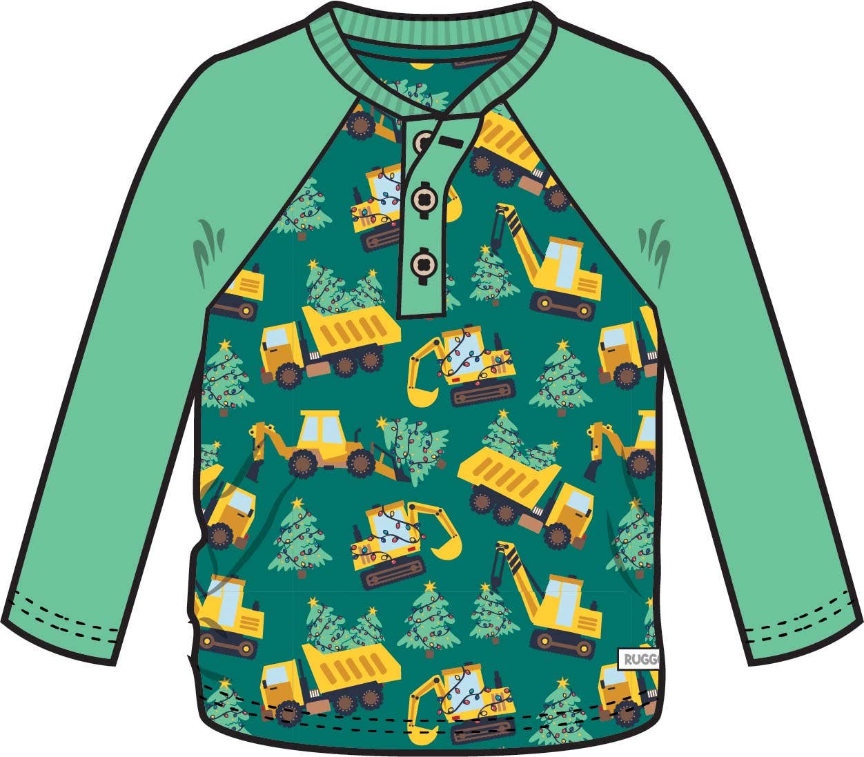 Boys Holiday Haul Long Sleeve Raglan Henley Tee