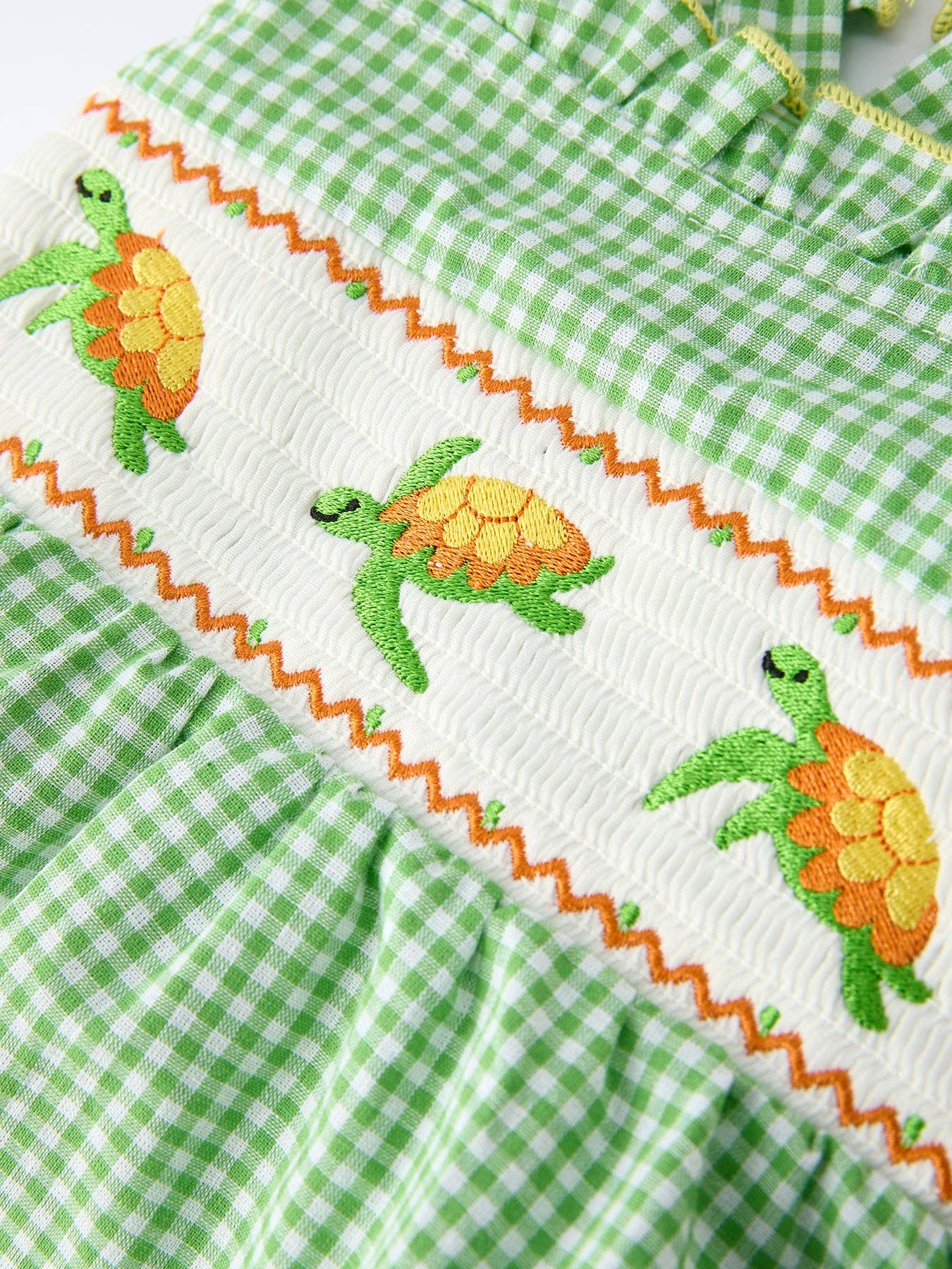 Turtle Smocked Baby Girls Bloomers Set