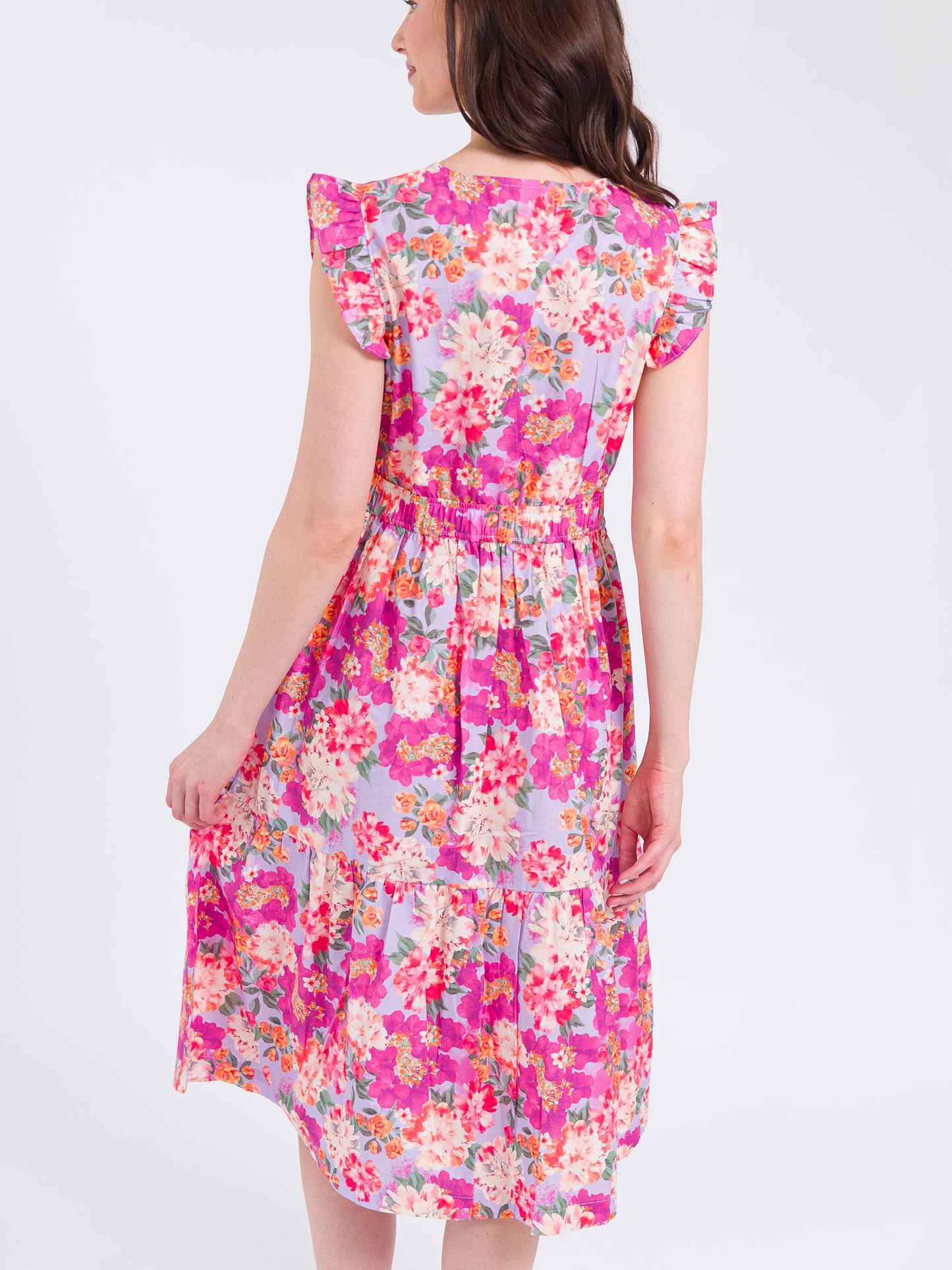 Women's Lavender Valley Tiered Midi Dress