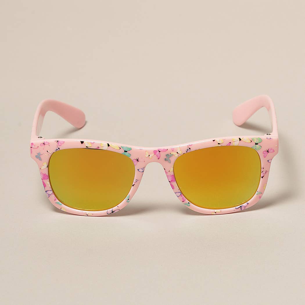 Kids Colorful Butterfly Pattern Sunglasses