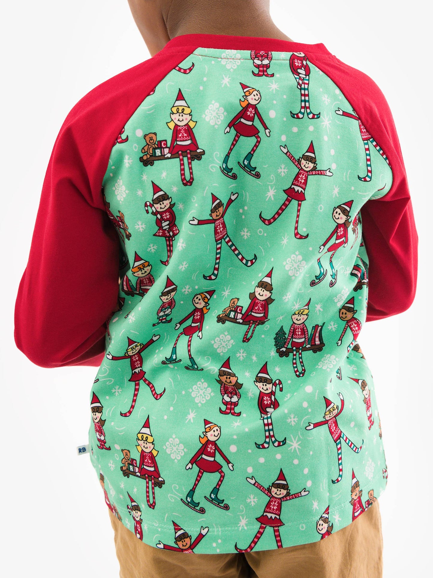 Boys Elf Buddies Long Sleeve Raglan Henley Tee