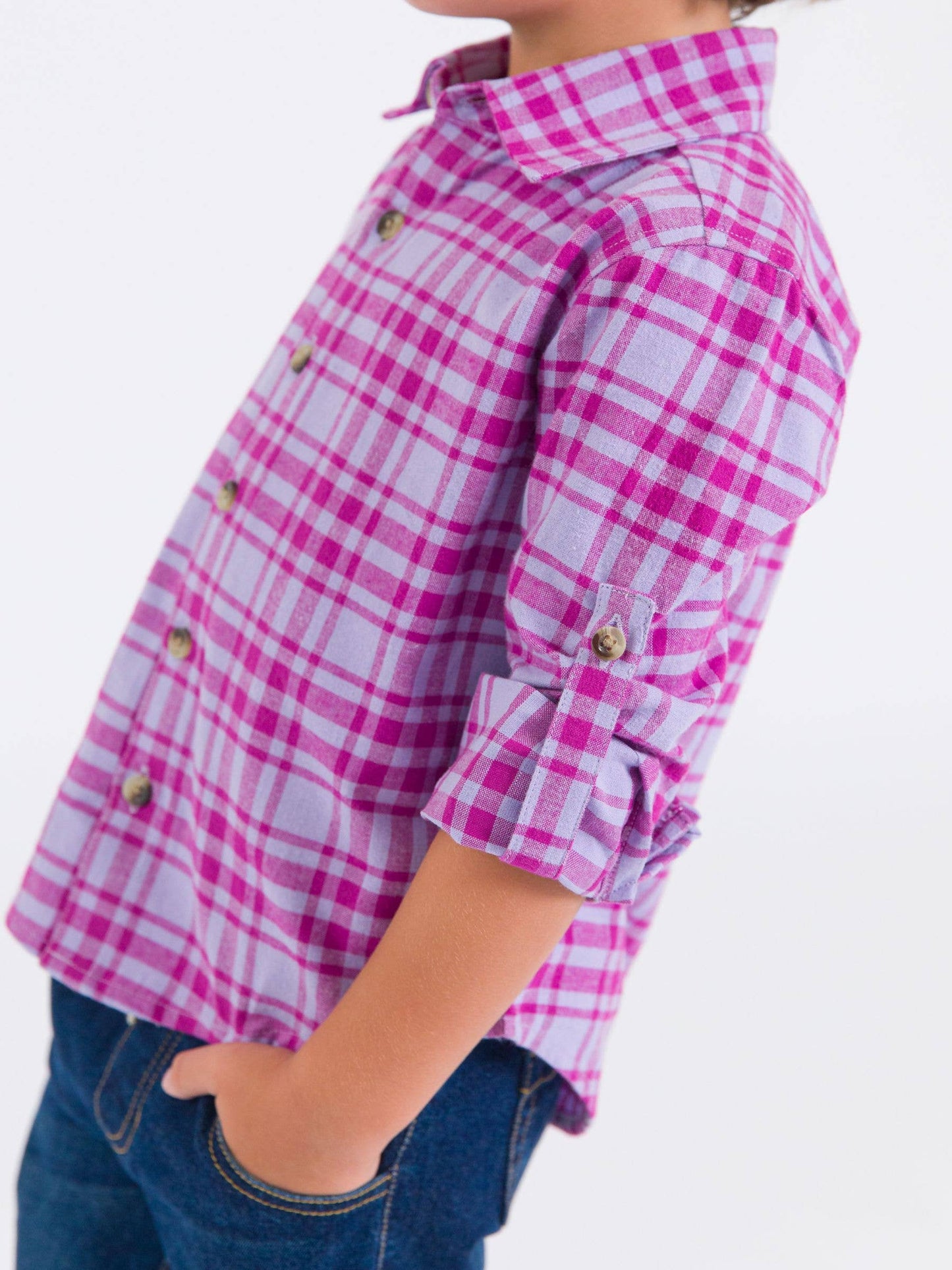 Boys Harper Plaid Long Sleeve Button Down Shirt