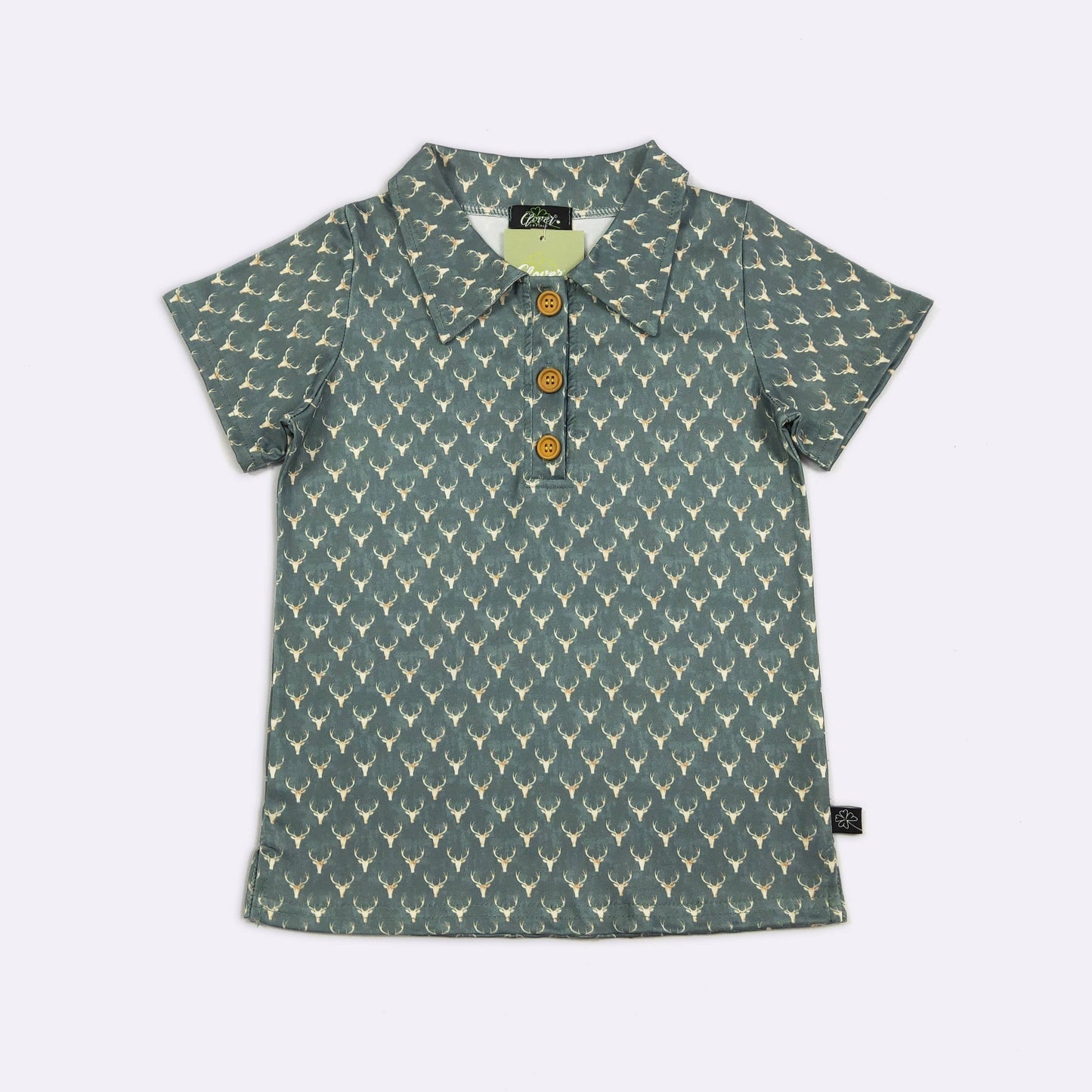 Emerald Deer Boy Collar Shirt