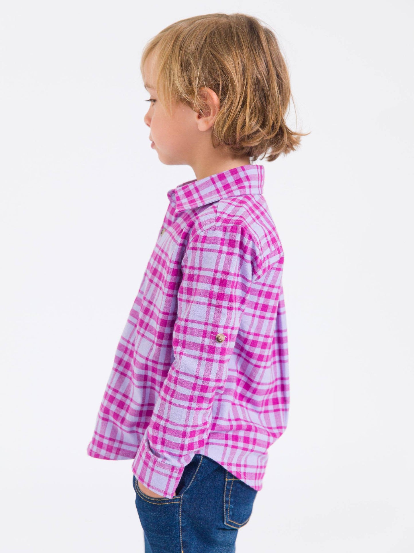 Boys Harper Plaid Long Sleeve Button Down Shirt