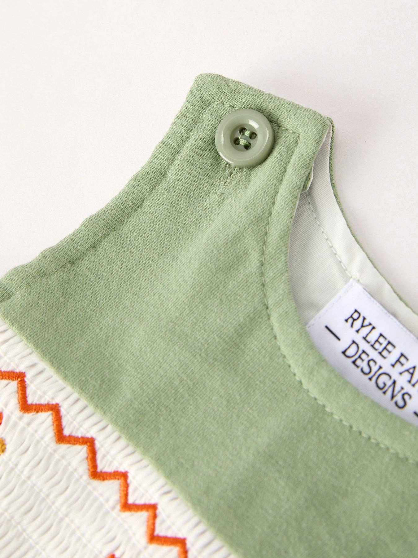 Fall Thanksgiving Turkey Smocked Embroidered Green Boys Romper