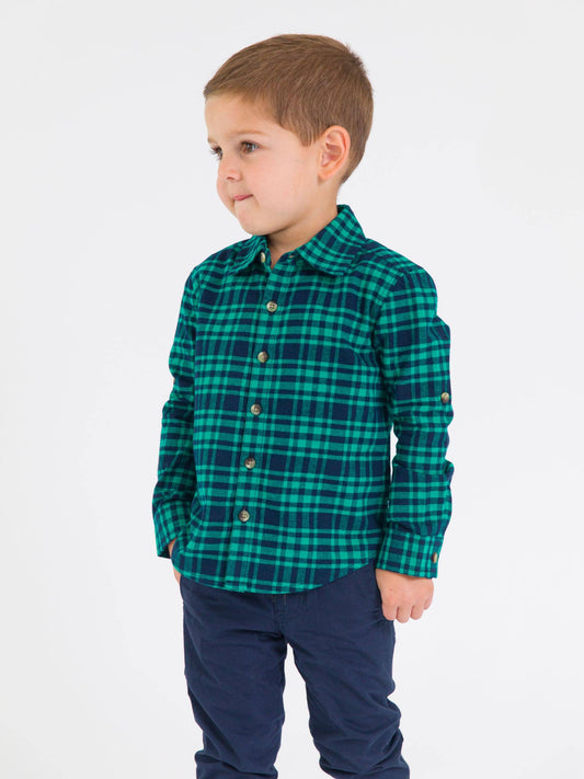 Boys Hayden Plaid Long Sleeve Button Down Shirt