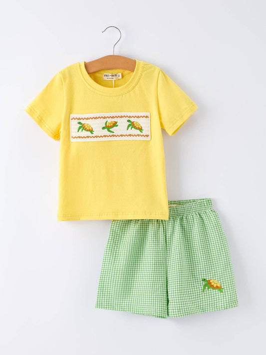 Turtle Smocked Boy Set