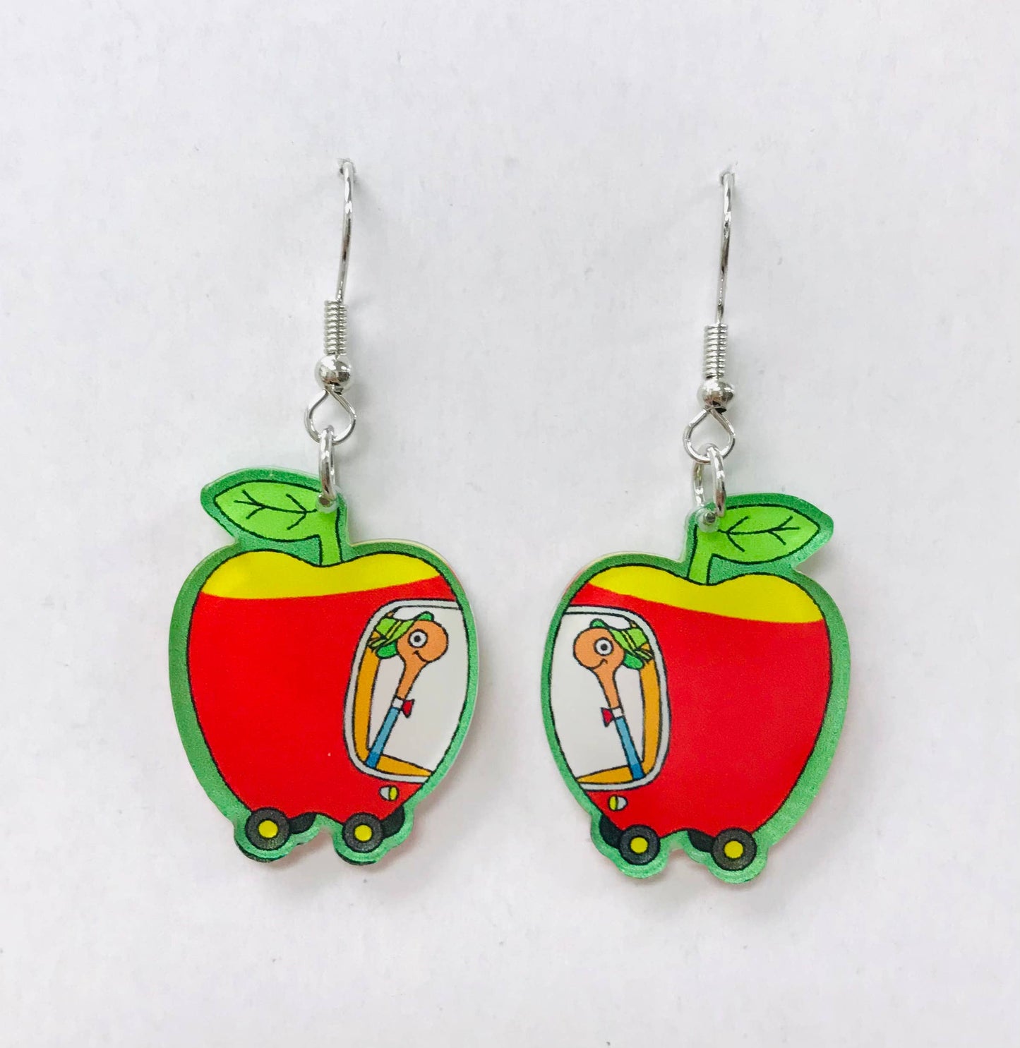 Acrylic Apple Car Earrings