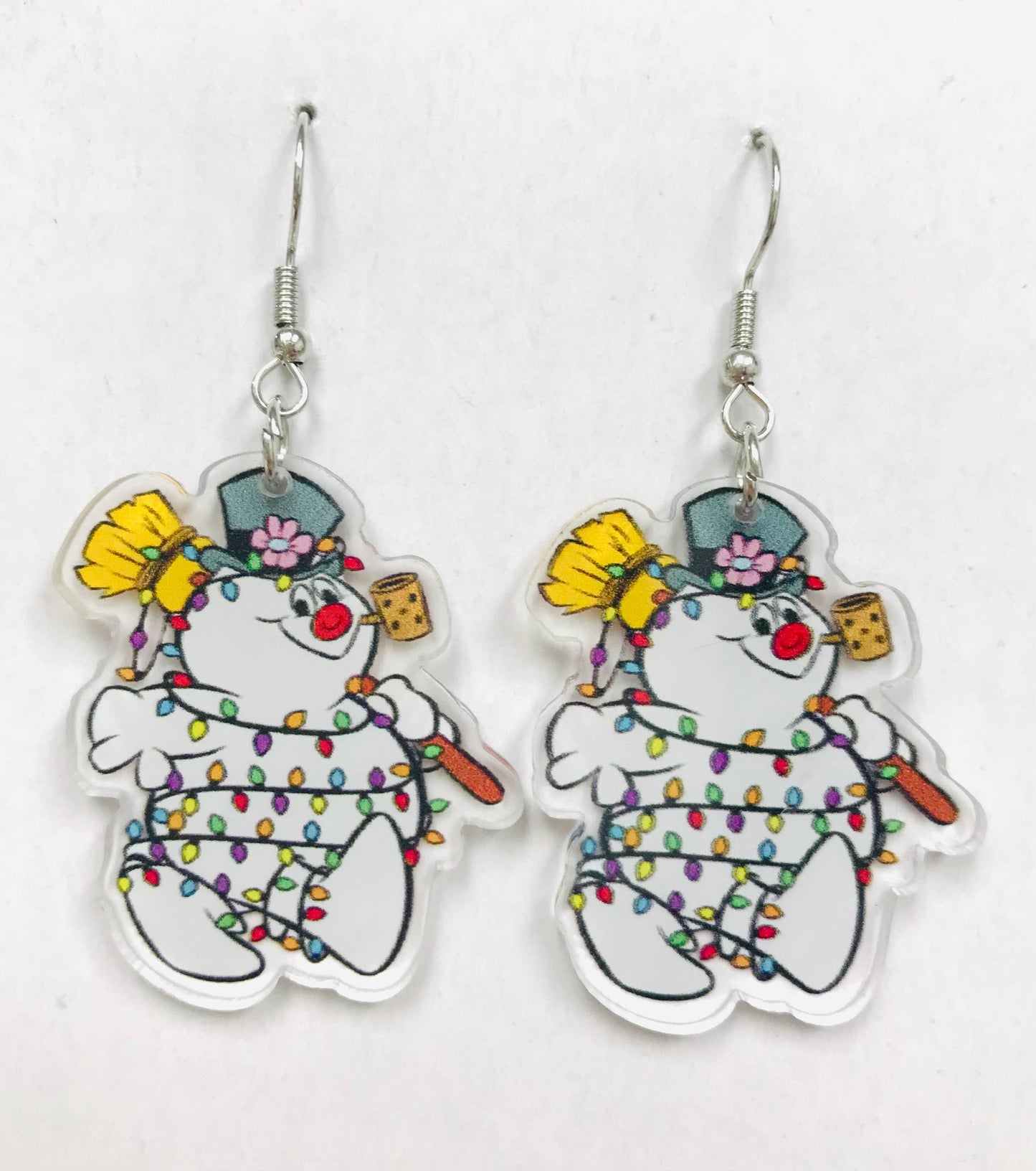 Acrylic Snowman Earrings