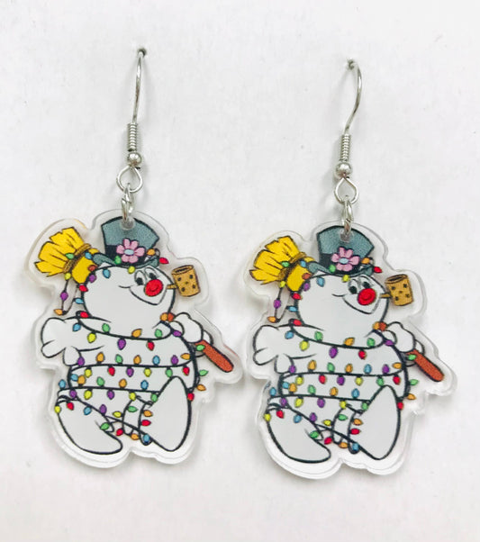 Acrylic Snowman Earrings