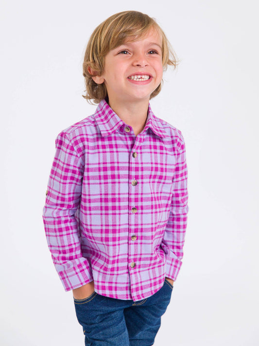 Boys Harper Plaid Long Sleeve Button Down Shirt