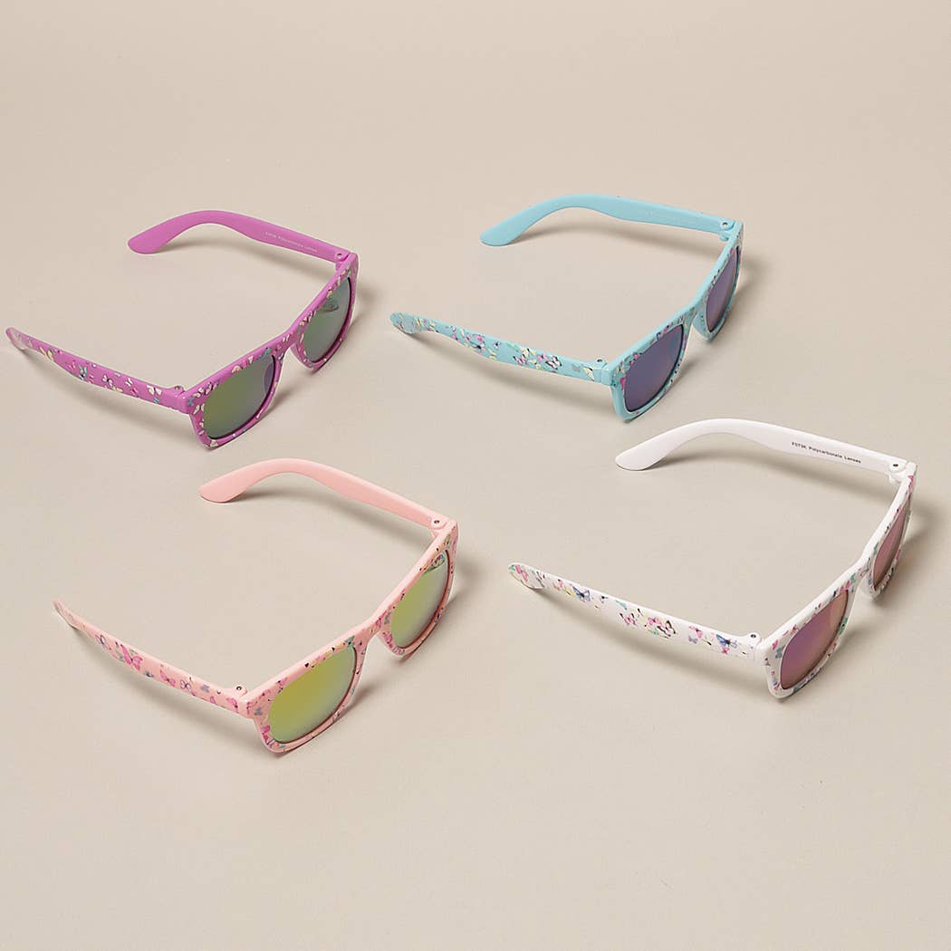 Kids Colorful Butterfly Pattern Sunglasses