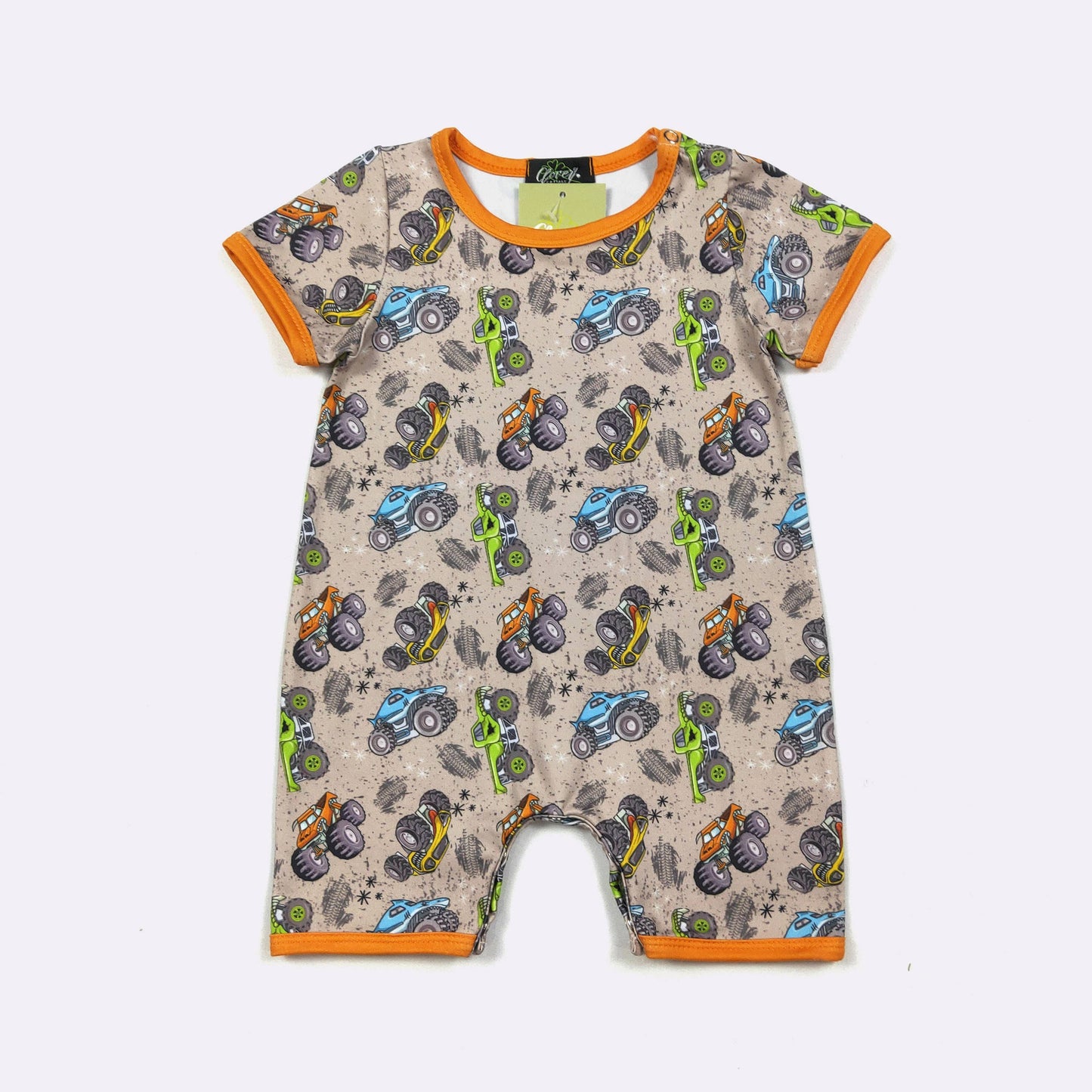 Monster Truck Boy Romper