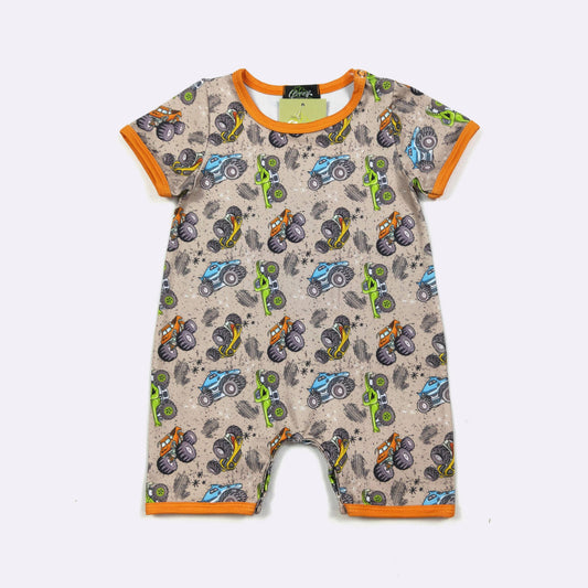 Monster Truck Boy Romper