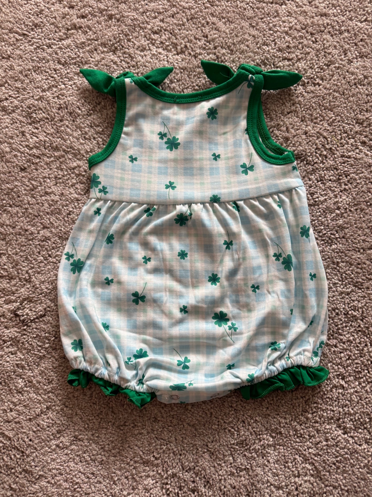 Green Lucky Clover Embroidery Girl Bubble