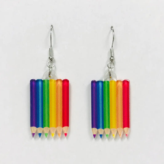 Acrylic Crayon Earrings