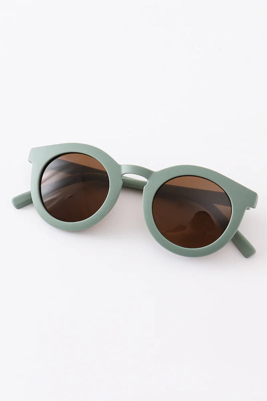 Adult Retro Round Sunglasses UV400 - Green