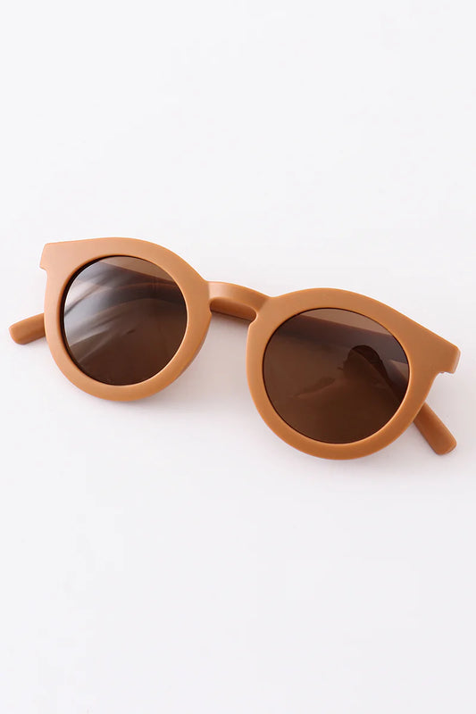 Adult Retro Round Sunglasses UV400 - Khaki