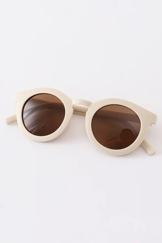 Adult Retro Round Sunglasses UV400 - White
