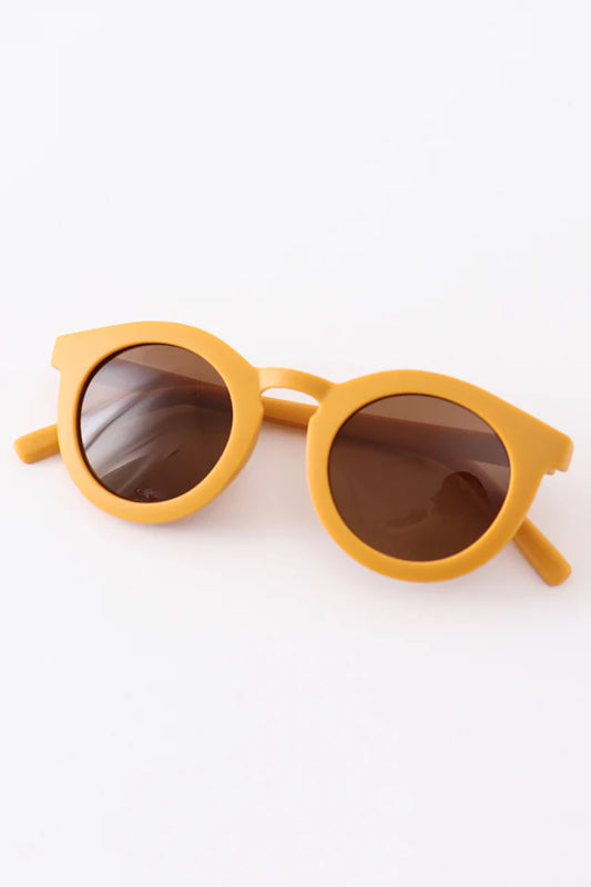 Adult Retro Round Sunglasses UV400 - Yellow