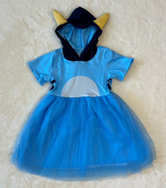 Blue Dog Girls Hoodie Dress
