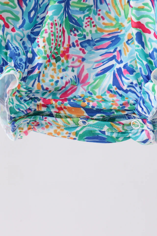 Blue Floral Ruffle Bubble