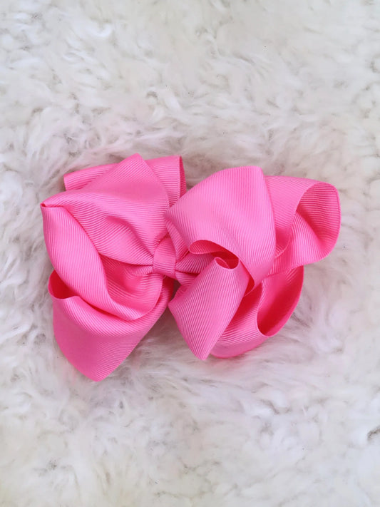 5 Inch Double Layer Bow - #53: Camellia Pink