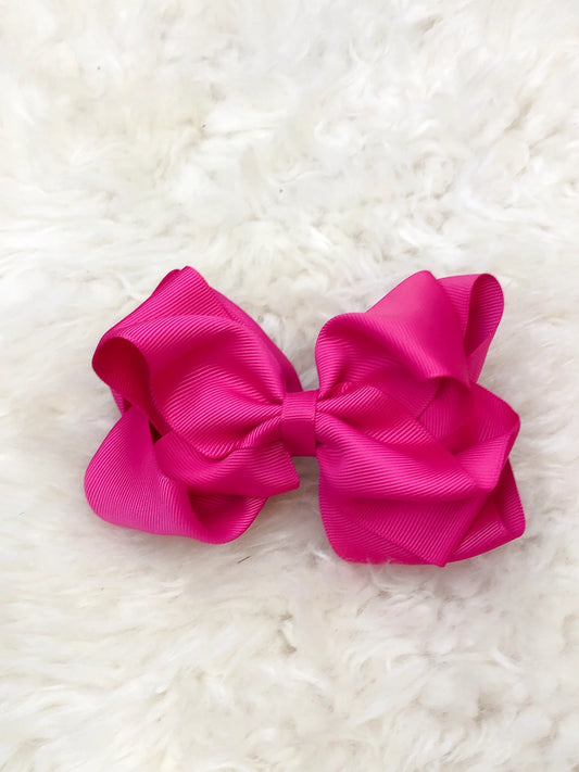 5 Inch Double Layer Bow - #36: Dark Pink